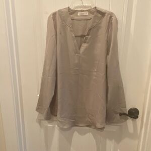 Chic Grey Long Sleeve Blouse